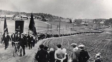Una marcha en Ådalen, Suecia en 1931.